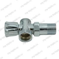 Кран 3-х проходной 3/4" нар/нар/вн  Zip-M с удлин.гайкой