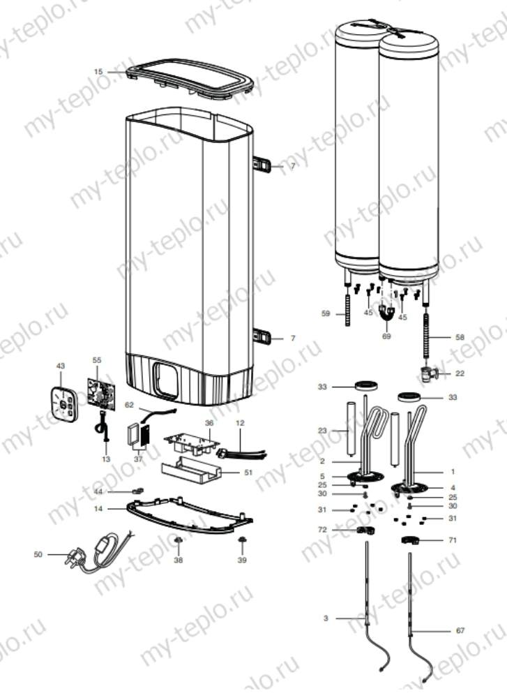 Запчасти Ariston ABS VLS EVO WIFI INOX PW 80 купить в Ставрополе