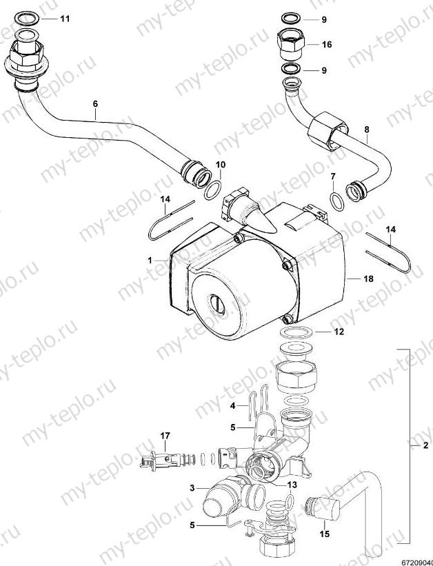 Запчасти Buderus Logamax U022-24К: Насос Купить запчасти Buderus Logamax U022-24К в Ставрополе