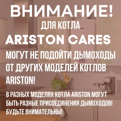 Дымоход для котла ARISTON CARES любой мощности, комплект антилед (Китай) (DYMcares)